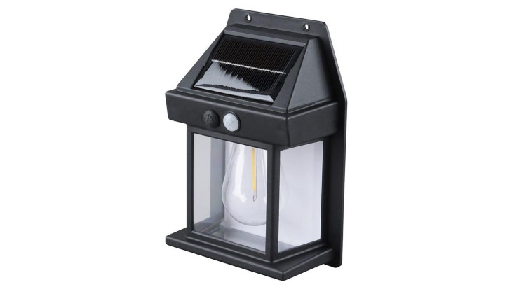 SOLIGHT WL918 LED Solární lucerna nástěnná, černá