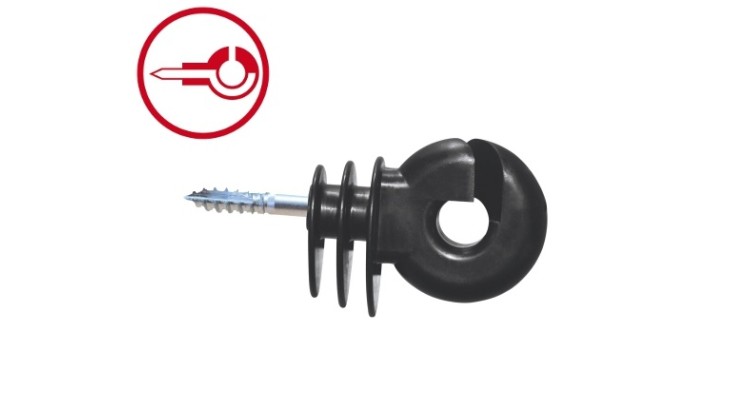 KERBL Izolátor pro elektrický ohradník Easy Drill velký s průchozím vrutem 6 mm