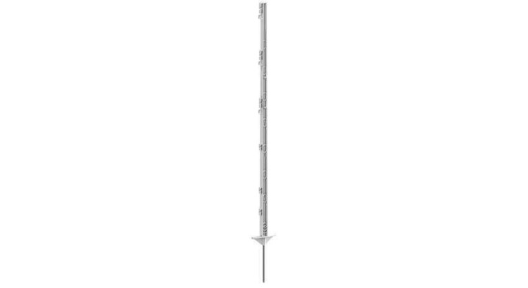 KERBL Plastový sloupek dvojitý nášlap/jednoduchý hrot/bílá/125cm