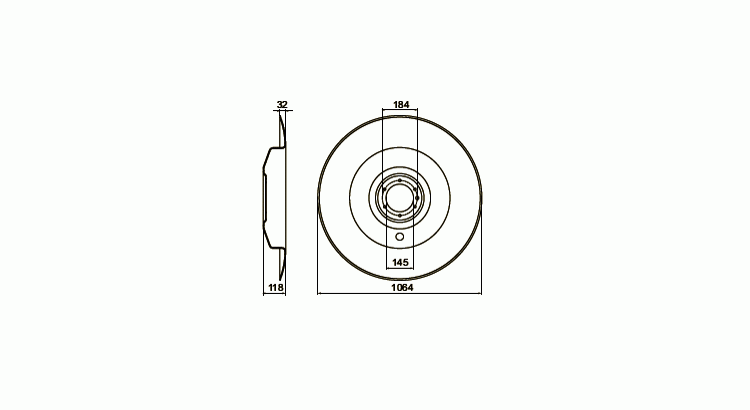 Talíř bubnu spodní 1064mm