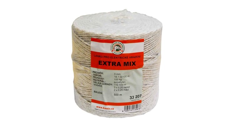 33207 Polyetylenové lanko pro elektrické ohradníky EXTRA MIX