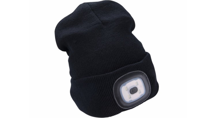 Extol Light 43199 Čepice s čelovkou 4x45lm, USB nabíjení, černá