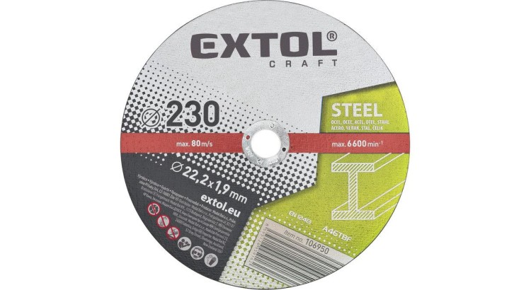 Extol 106950 Kotouč řezný na kov 230x1,9x22,2  5 ks