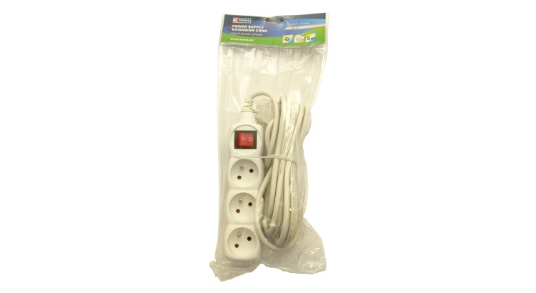 Emos P1315 Prodlužovák 3 zásuvky 5 m+vyp~250 V/10 A