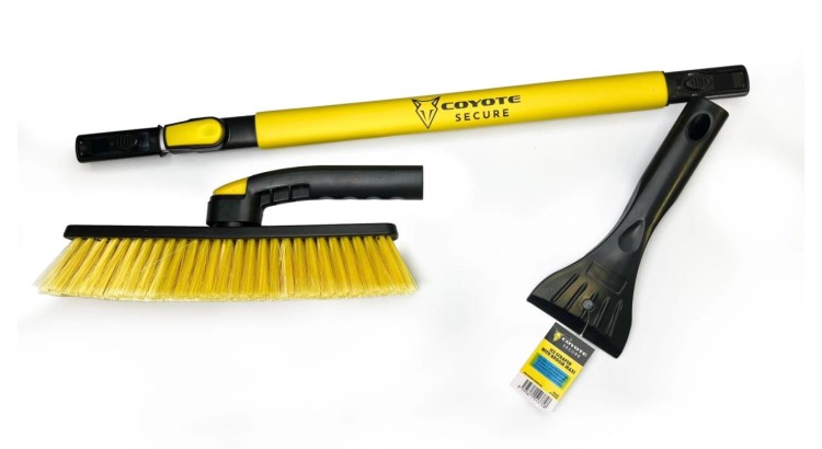COYOTE SECURE CY-513758 Škrabka se smetáčkem a teleskopickou rukojetí 91-130 cm