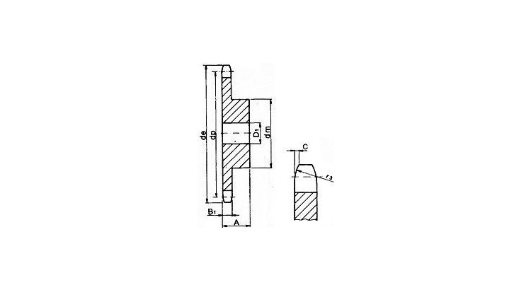 Kolo řetězové jednořadé 1/2x5/16" z25