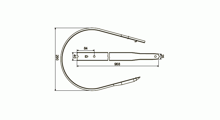 Kryt sběrače š=40mm L=968mm