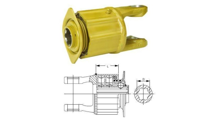 Spojka K33B, 700 Nm, W2200, 1 3/8" Z=6