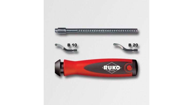 RUKO RU107003 Odstraňovač otřepů, sada B, plastová rukojeť