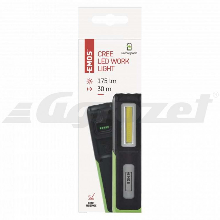 Nabíjecí svítilna LED P4530, 3 W COB + 3 W CREE