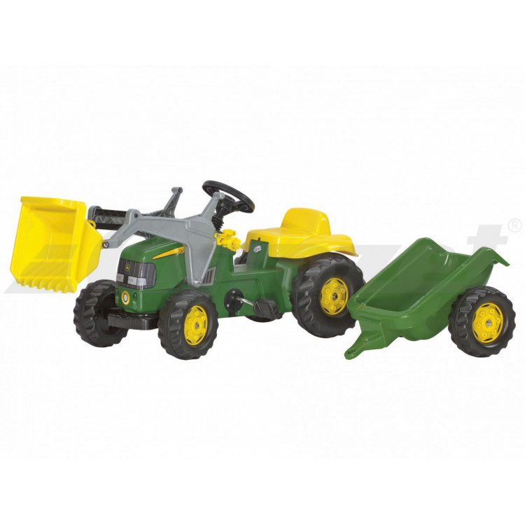 Dětský šlapací traktor John Deere s nakladačem a přívěsem