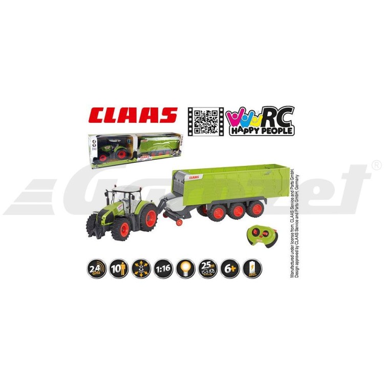 RCobchod Traktor CLAAS Axion 870 s přívěsem CLAAS CARGOS 9600 na dálkové ovládán