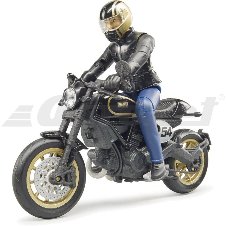 Motocykl Scrambler Ducati Cafe Racer s jezdcem Bruder 63051