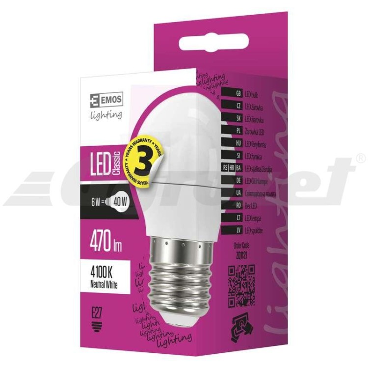 Žárovka LED Mini Globe 6W E27 neutrální bílá