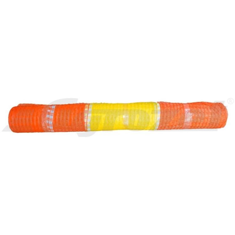 Síť ochranná 1,5 m s reflexním páskem, žlutá + oranžová