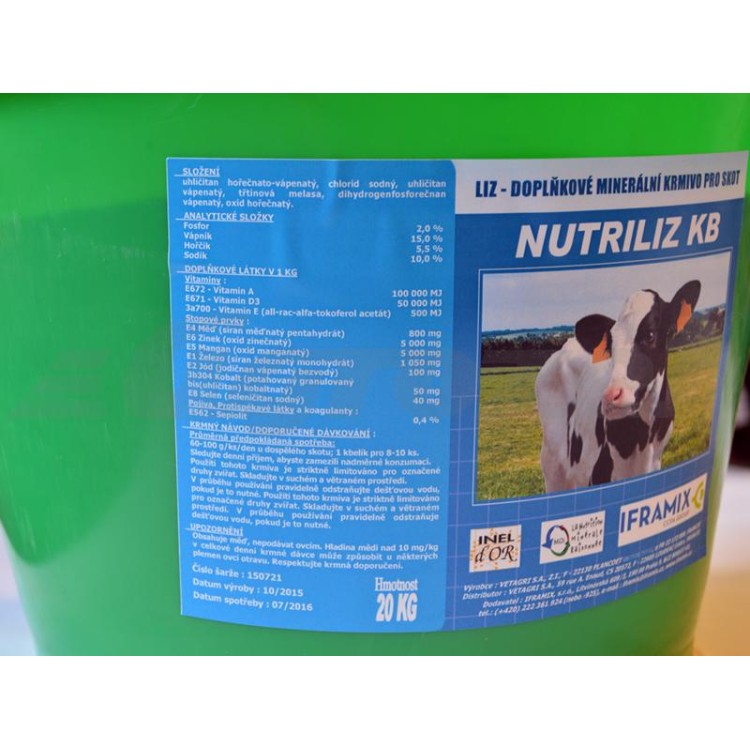 Melasovaný minerální liz NUTRILIZ (BLOCKEMEL) pro skot 20 kg