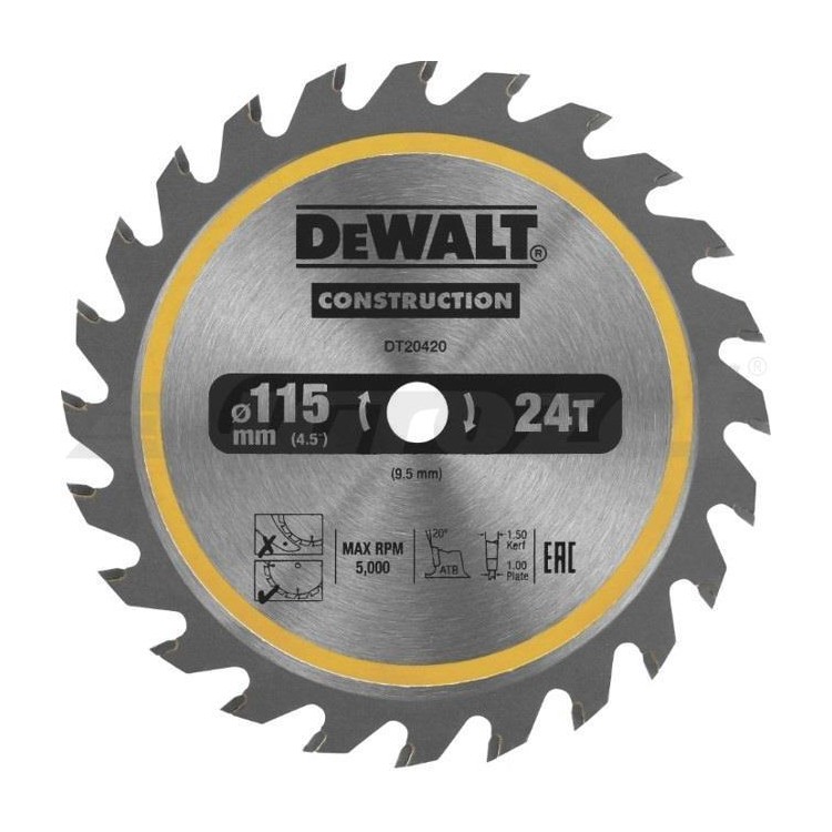 DeWalt DT20420-QZ Pilový kotouč 115 x 9,5 mm, 24 zubů