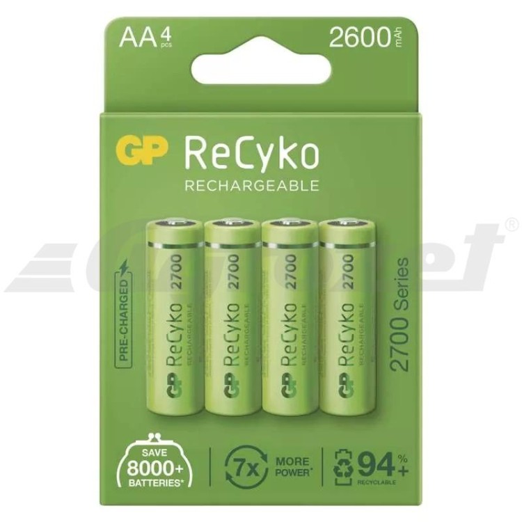 Baterie nabíjecí GP ReCyko 2700 AA (HR6), 4 ks