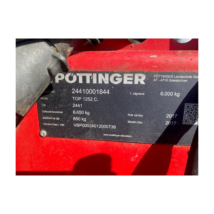 Shrnovač píce Pöttinger 1252 C S-line