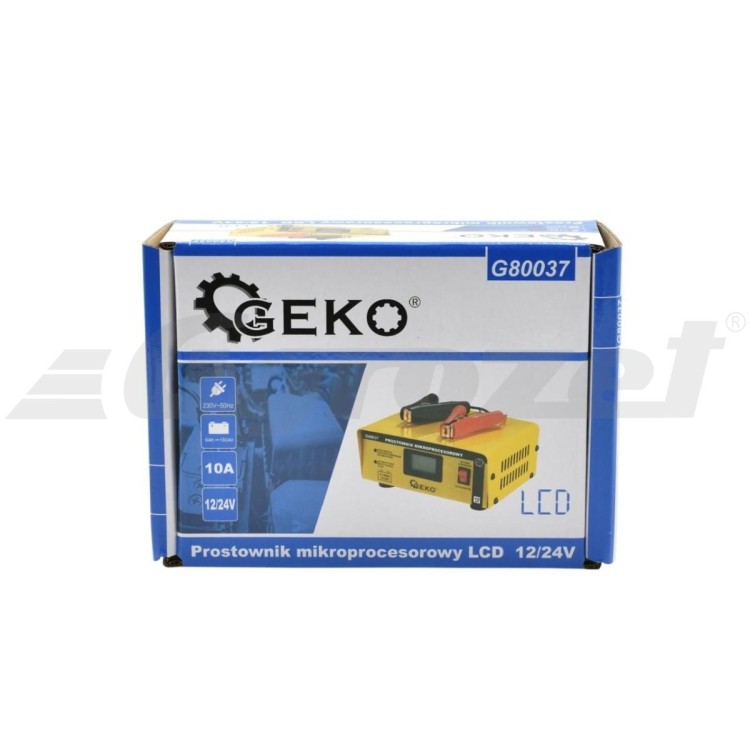 Geko G80037 Mikroprocesorová nabíječka autobaterií LCD 12/24V