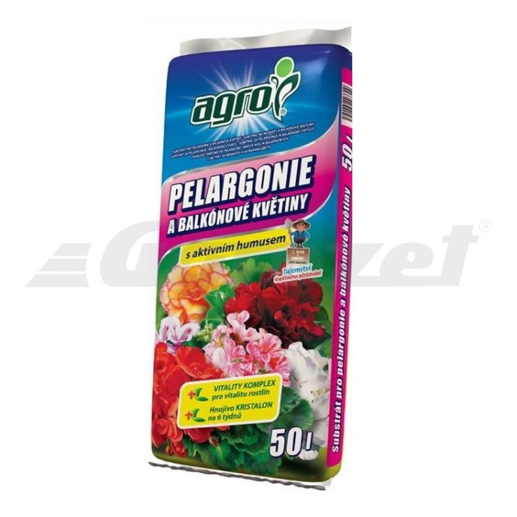 AGRO Substrát pro pelargonie a jiné balkónové květiny 50l