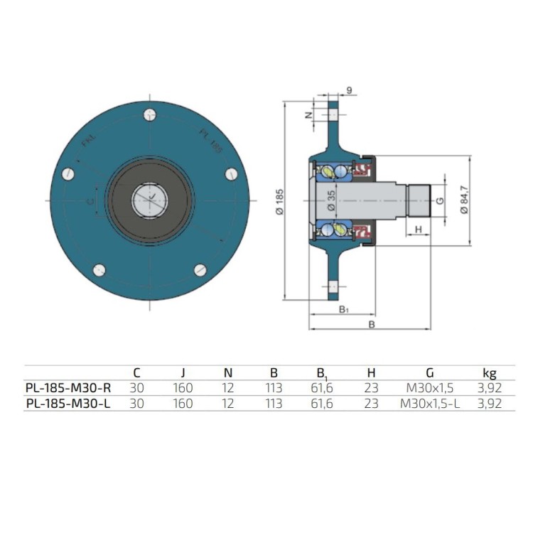 Ložisko FKL AGRO PL-185-M30-R