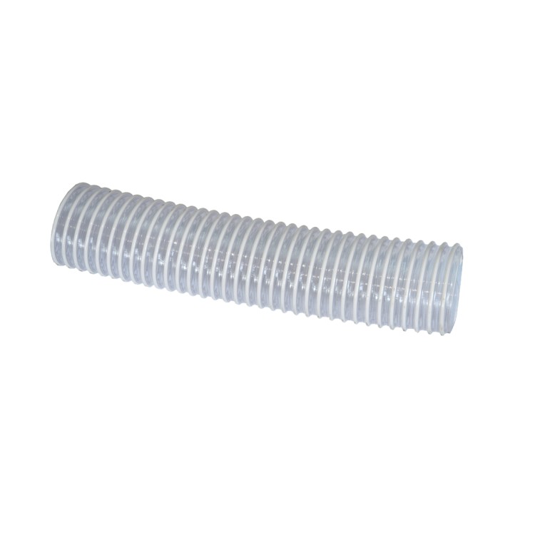 Hadice z měkčeného PVC 100/108,6 LIGNUM CLEAR průhledná s bílou spirálou