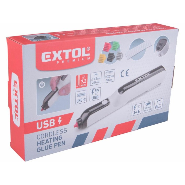 EXTOL 8891503 Pero tavné lepící aku, USB nabíjení