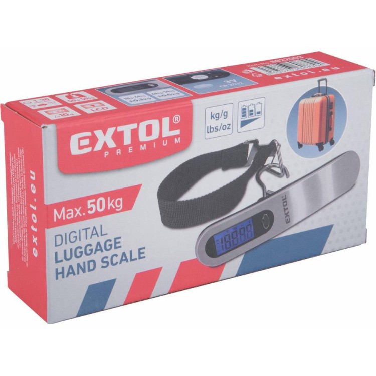 EXTOL 8822003 Váha příruční digitální na zavazadla, 0,05-50kg