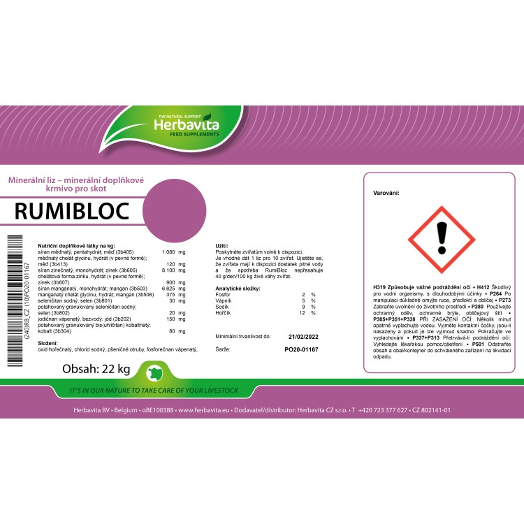 RumiBloc minerální liz s vysokým obsahem hořčíku