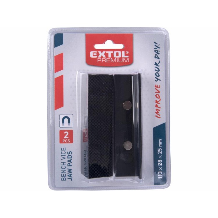 EXTOL 8812697 Ochranné čelisti na svěrák 2ks, délka 113mm, s magnety, TPU