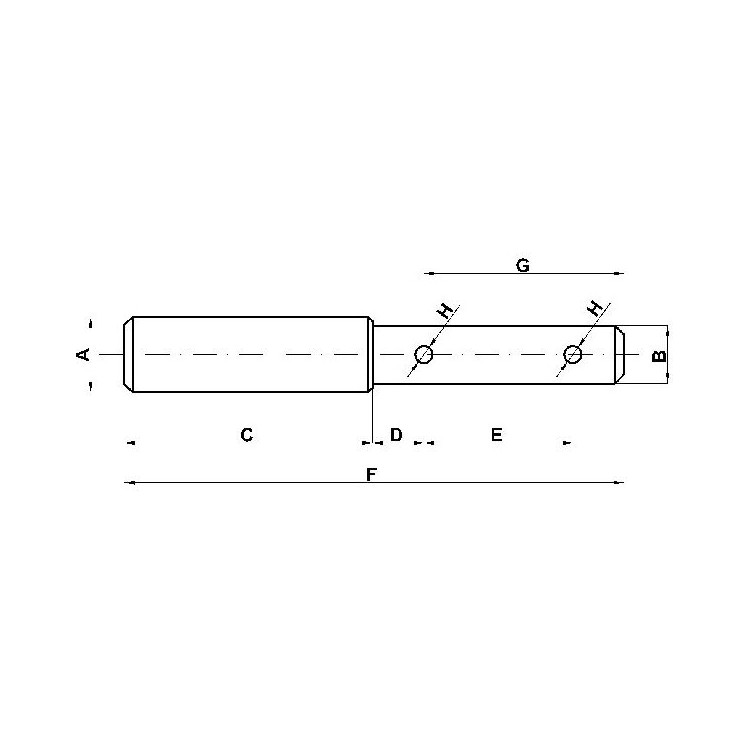 Čep třetího bodu s osazením - pr. 25/19 mm, délka 168 mm