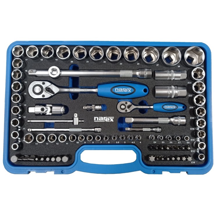 Narex 443000948 Sada hlavic 1/4"&1/2" 83dílná