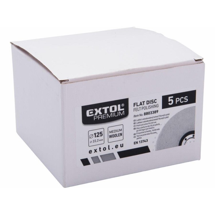 Extol Premium 8803389 Kotouč leštící filcový/plstěný,celoobvodový rovný 125x15mm