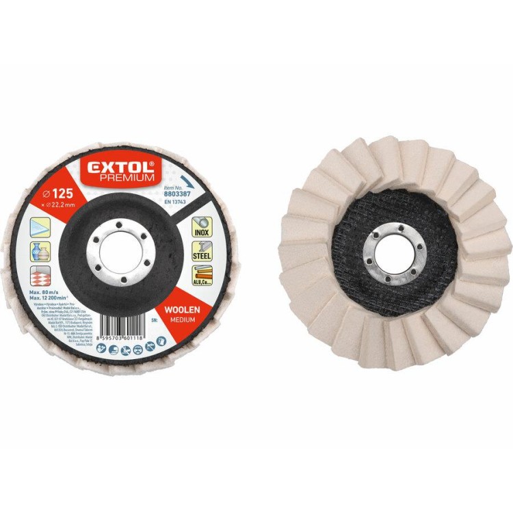 Extol 8803387 Premium Kotouč leštící filcový/plstěný, lamelový šikmý, O 125x12mm