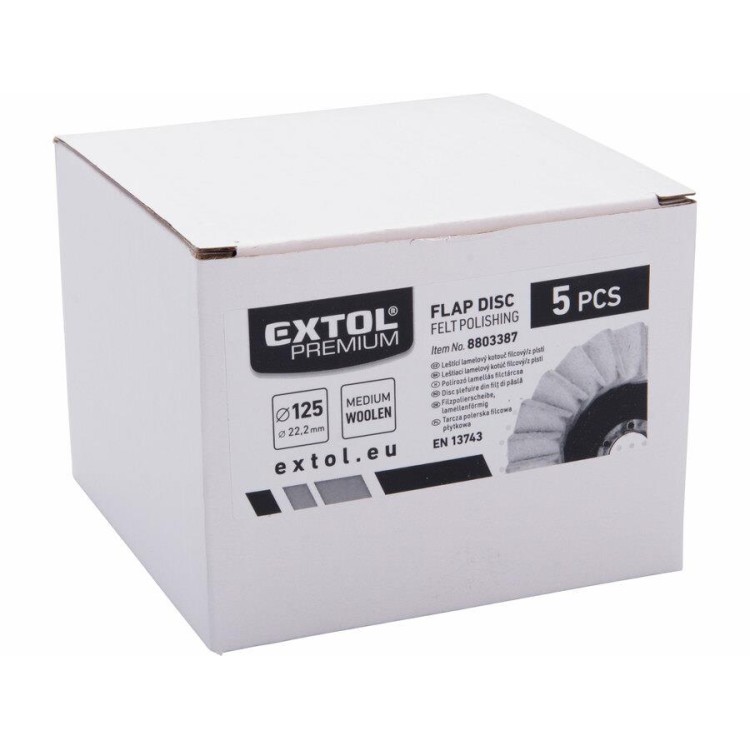 Extol 8803387 Premium Kotouč leštící filcový/plstěný, lamelový šikmý, O 125x12mm