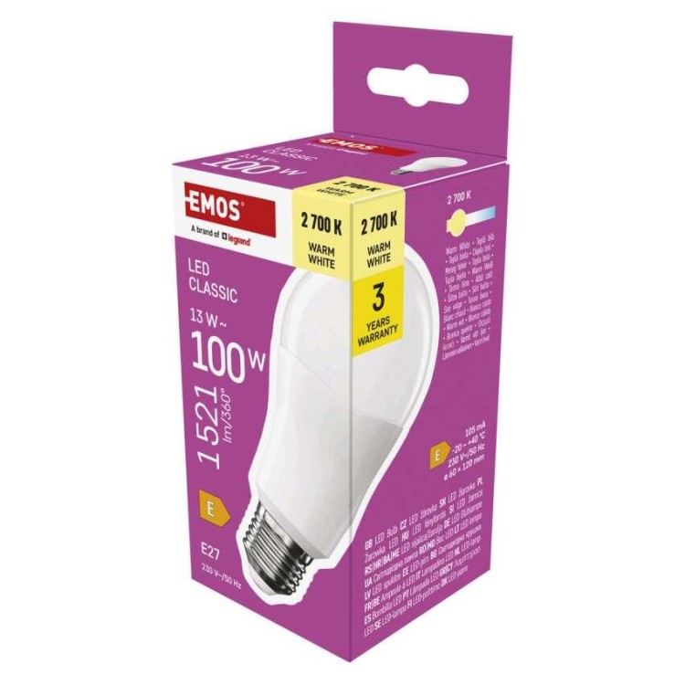 EMOS ZQ5E61 Žárovka LED Classic A60 E27 13 W (100 W) teplá bílá