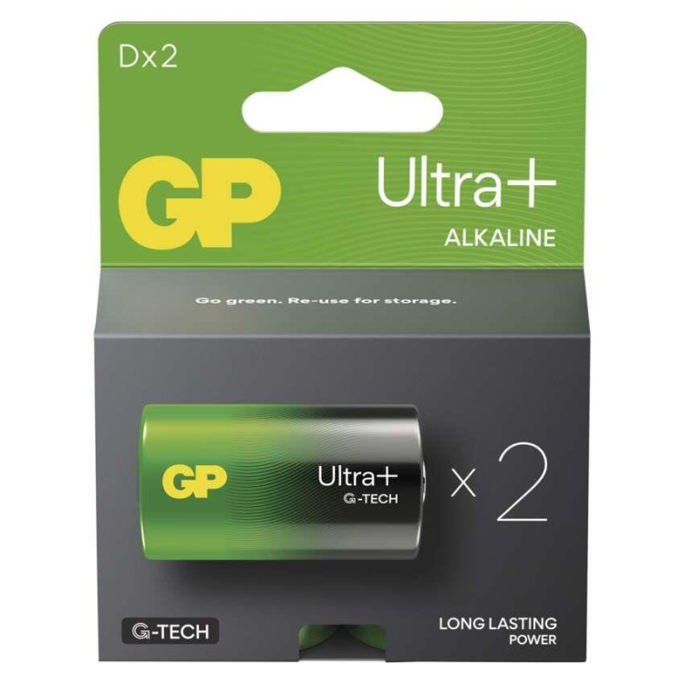 EMOS B03412 Alkalická baterie GP Ultra Plus D (LR20), 2 ks