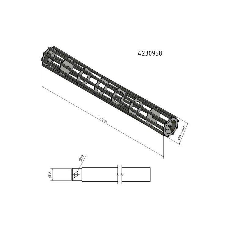 Válec trubkový D400x2,25 staré provedení