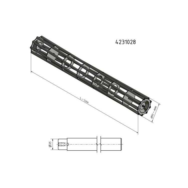 Válec trubkový D400x2,25 nové provedení