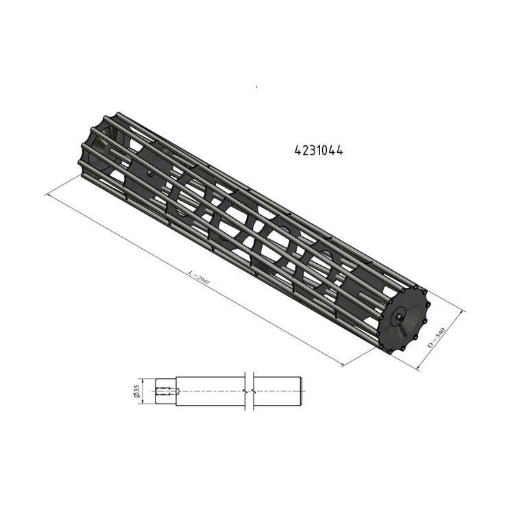 Válec trubkový D540x3 nové provedení