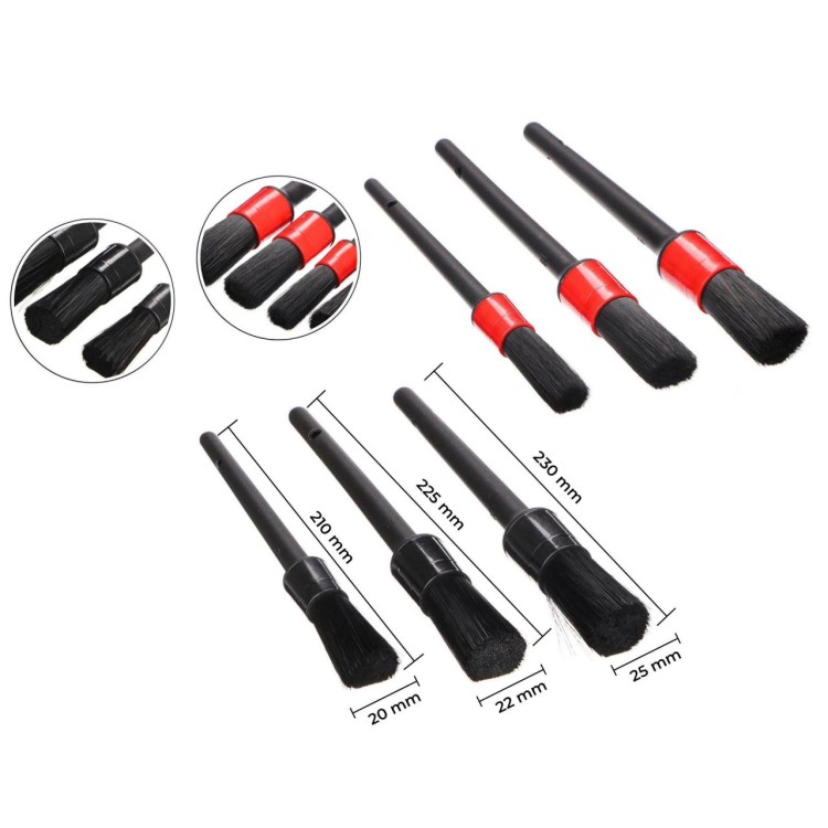 SIXTOL SX1207 Sada precizních štětců pro čištění auta CAR DETAILING BRUSH 6, 6ks