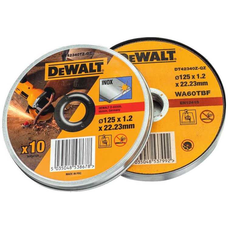 DEWALT DT42340TZ sada 10ks kotouč na nerez 125x22,2x1,2mm