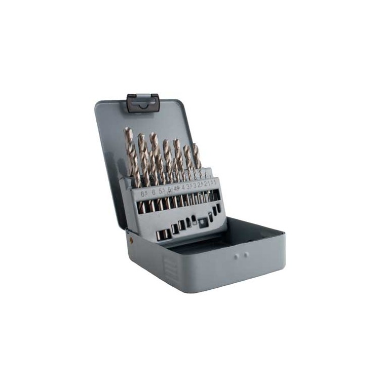 Sada vrtáků HSS-G vybrušované 19ks (1,0-10,0mm), plech