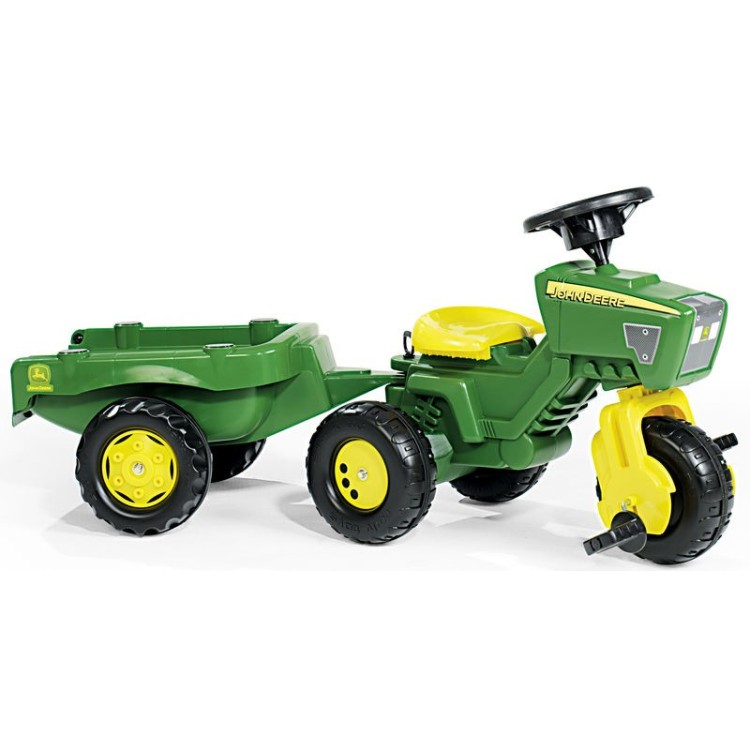 Rolly Toys Dětská tříkolka John Deere s přívěsem