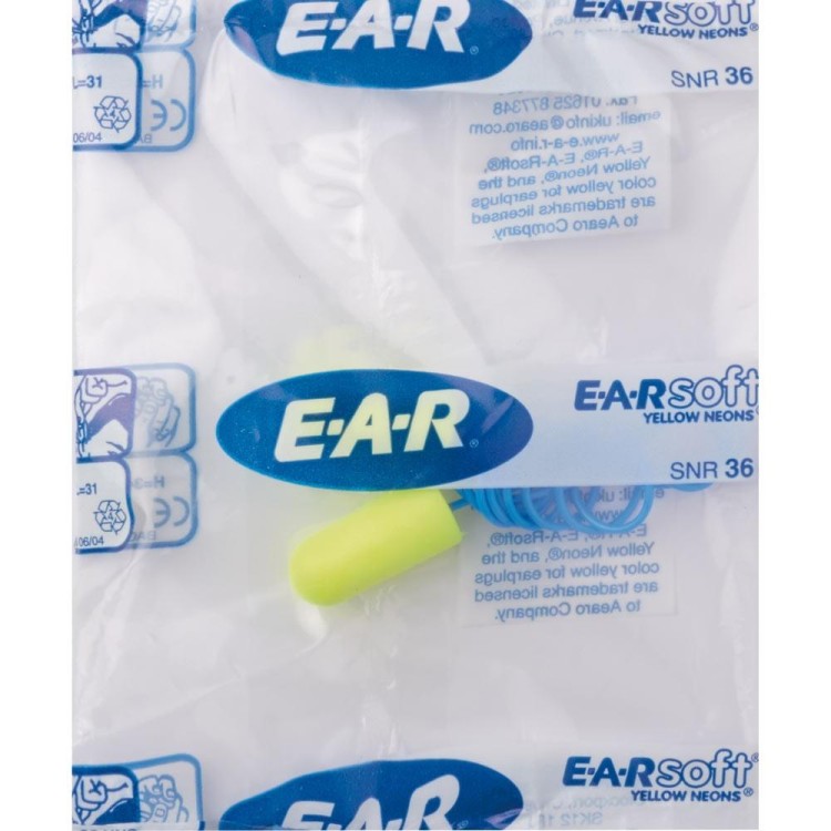 3M E-A-R SOFT CORDED ES-01-005 Tvarovatelné chrániče sluchu se šnůrkou