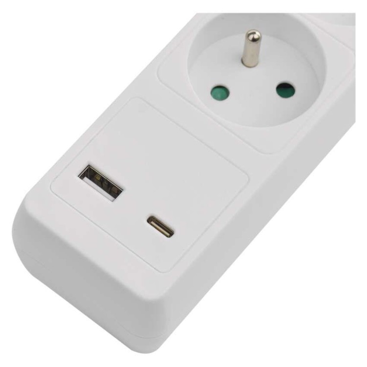 EMOS P1513CU Prodlužovací kabel 3m / 5 zásuvek / s vypínačem / bílý