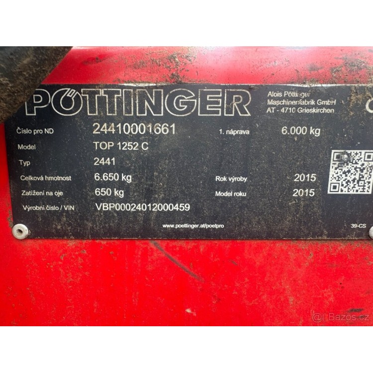 Shrnovač píce Pöttinger 1252 C