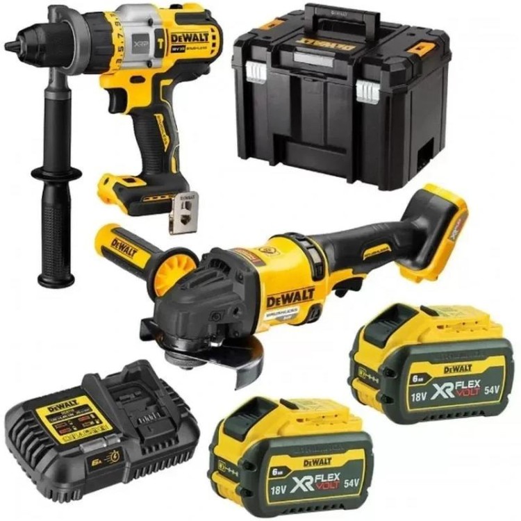 DEWALT DCK2016T2T Aku sada XRP příklepová vrtačka 18V a úhlová bruska 125mm