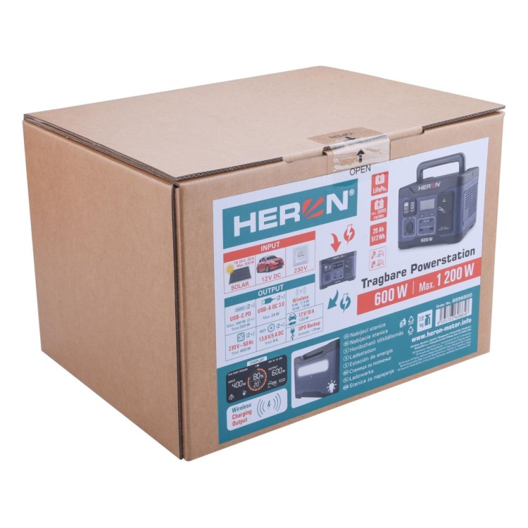 HERON 8896800 Stanice nabíjecí, 600W, 512Wh